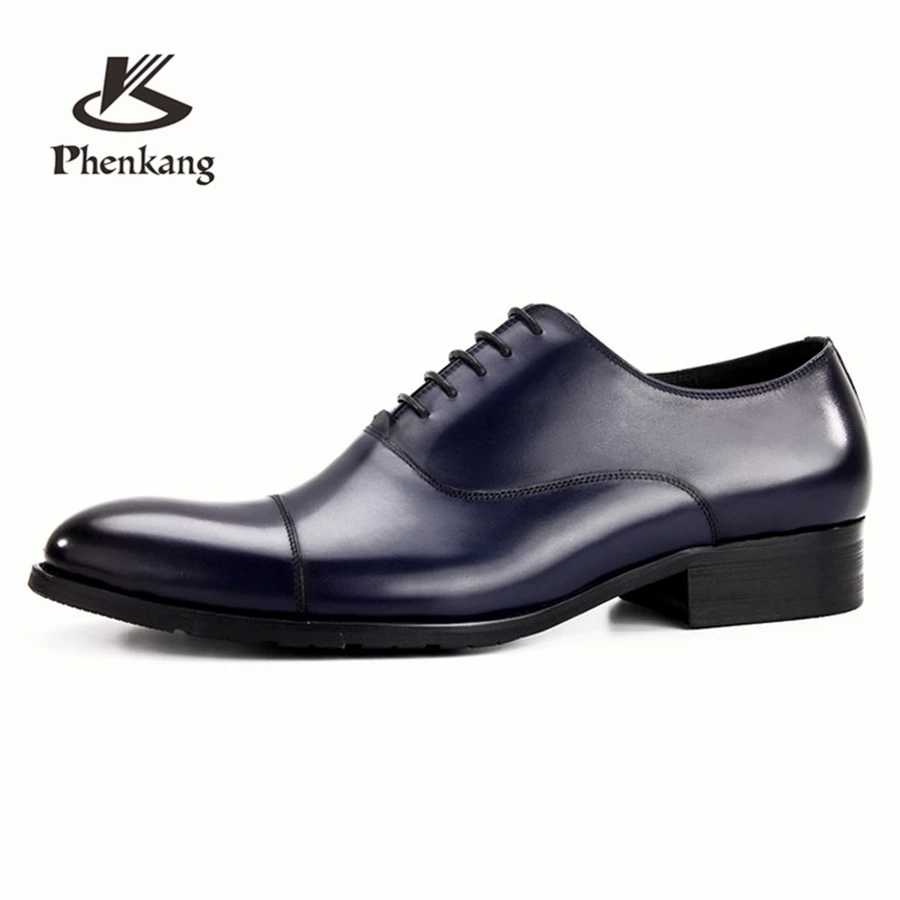 

Mens formal shoes leather oxford shoes for men dressing wedding men's brogues office shoes lace up male suit shoes blue red 2019