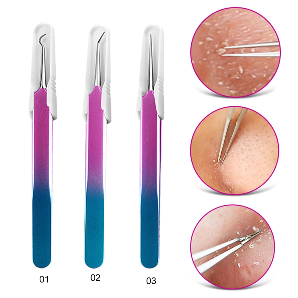 

ABODY Acne Tweezer Gradient Acne Blackhead Removal Needles Pimple Needle Blackhead Remover Black Head Extractor Pore Cleaner