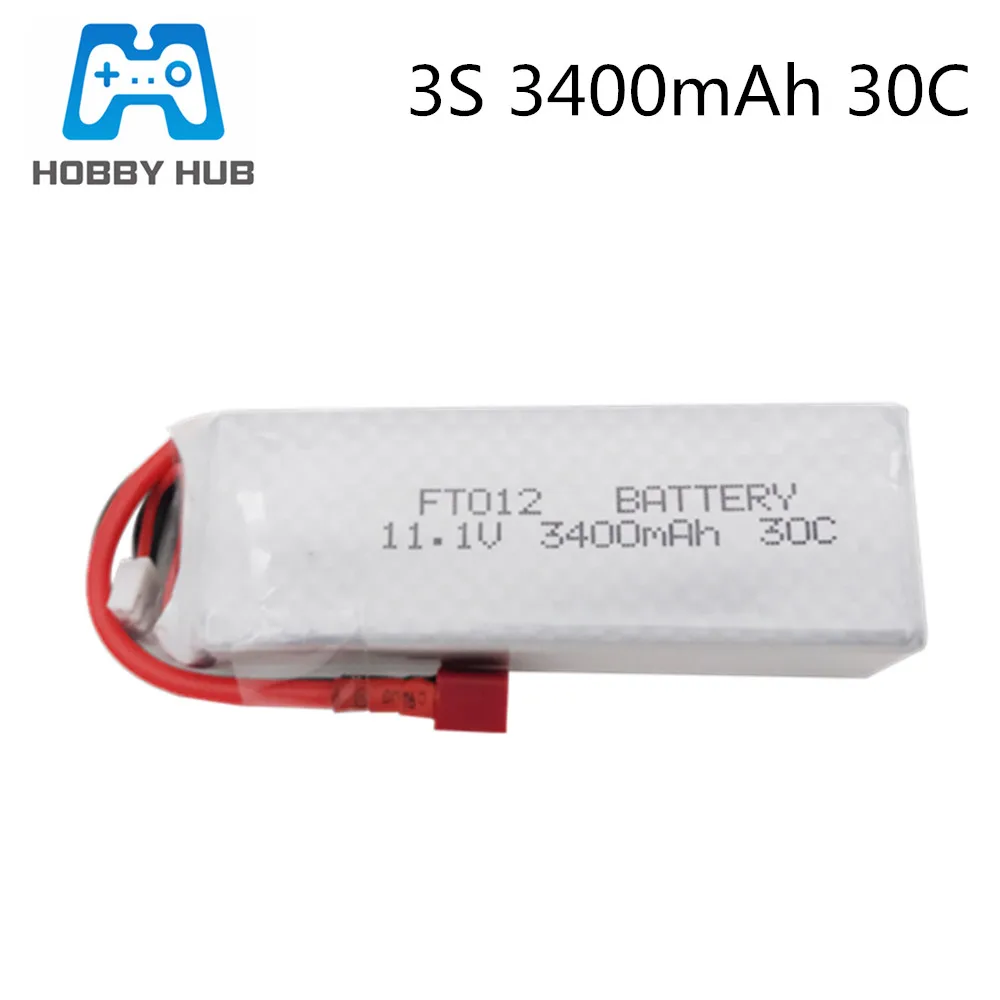 Обновленная батарея 11,1 V 3400mAh 30C 3S RC Lipo для FT012 RC лодка Запчасти для FT012 Huanqi 734 RC лодка RC вертолет Квадрокоптер