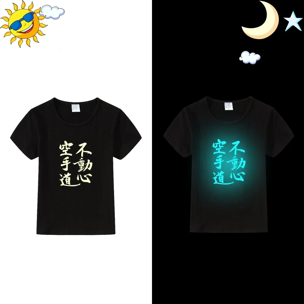 LYTLM/футболка для девочек Детская светящаяся в темноте Одежда для мальчиков топы с длинными рукавами для мальчиков Kyokushin Karate, футболки для маленьких мальчиков футболка Fille