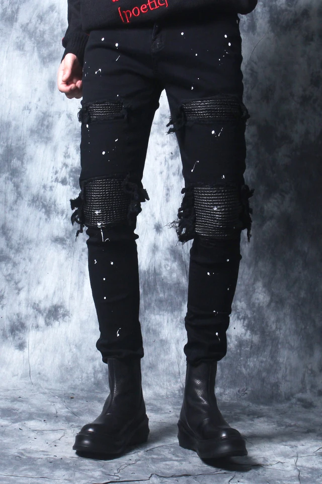 paint splashed jeans