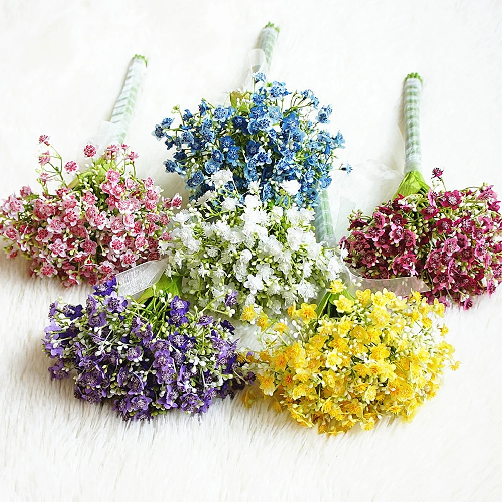 13 шт./компл. для младенцев, искусственные цветы, поддельные Gypsophila DIY Цветочные букеты, композиция для свадьбы дома и сада вечерние украшения