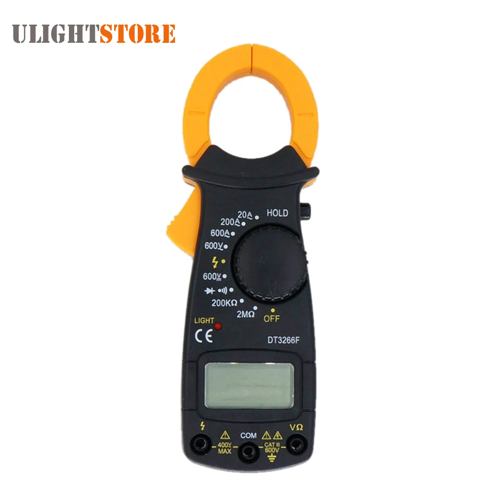 

DT3266F LCD Digital Clamp Multimeter Amperemeter Electrical Clamp Meter AC / DC Voltage Resistor Tester with Buzzer