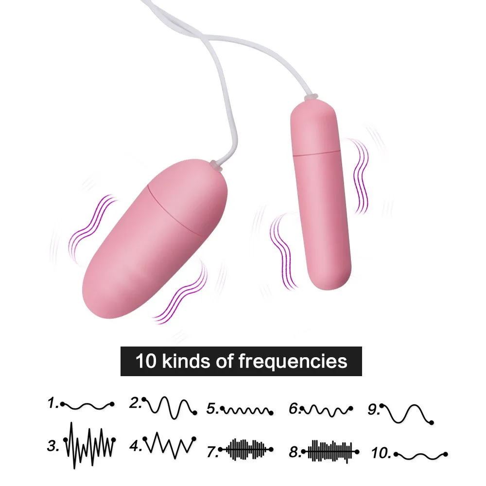 Bullet Vibrator 10 Modes Vibrating Egg, Clitoris Stimulator, Female Vaginal Tight Exercise Double Jump eggs Sex Toys For Women (8)