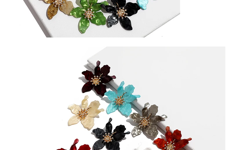 AYAYOO Big Stud Earrings For Women White Flower Bohemian Statement Earings Fashion Jewelry 2018 Za Vintage Boho Earrings (2)