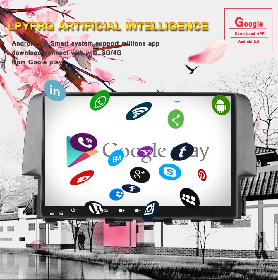 Best 4G+64GB Android 9.0 Octa Core 2 Din Car Media Center Player For Honda Civic 2016 2017 2018 Stereo GPS Navigation Audio NO DVD 4 Best 4G+64GB Android 9.0 Octa Core 2 Din Car Media Center Player For Honda Civic 2016 2017 2018 Stereo GPS Navigation Audio NO DVD 4