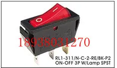 Original new 100% Taiwan switch and RL1-311/N-C-2-RE/BK-P2 type tripod red rocker |
