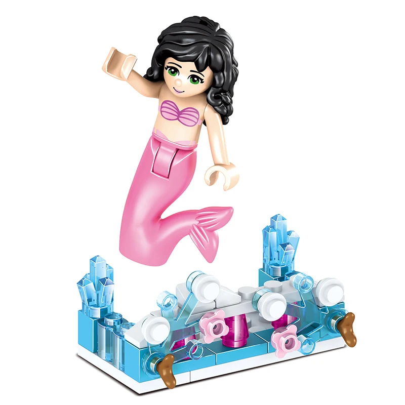 304PCS 8in1 Girls Building Blocks Ice Castle Frozens Compatible with IEGOings Friends Model Bricks Set DIY Toys for Girl Gift