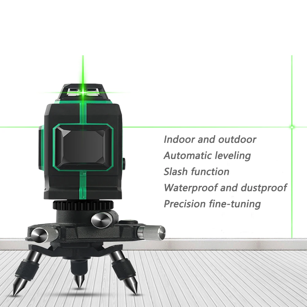 Green Laser Level 12 Line 3D 360 Vertical And Horizontal Laser Level Self-leveling Cross Line 3D Laser Level with outdoor