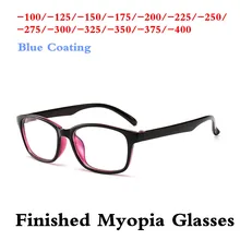 Фиолетовый Модный PC очки Рамка Для мужчин Для женщин готовой близорукость линзы Близорукие Очки для молодых-1,0-1,25-1,5-1,75-2,0~-4,0