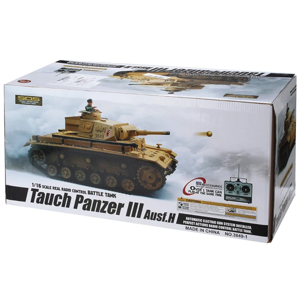 Heng Long 1/16 2 4G 3849 1 Tauch Panzer III Ausf. H RC боевой танк|rc battle tank|battle tankheng long |