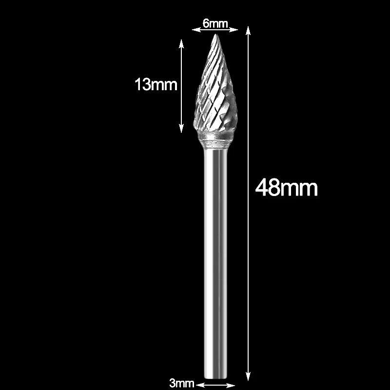 3x6 мм Вольфрамовая сталь карбидные сверла резак роторный инструмент Burr двойной алмазной резки ротационный Полирующий инструмент - Цвет: 4