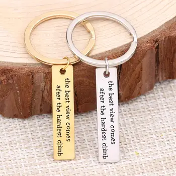 

Inspire Keychain Birthday Graduation Hand Engraved The Best View Comes After The Hardest Climb Motivational Friends Key Fob