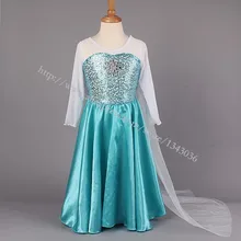 E-Babe&/ Холодное лето детские Обувь для девочек блестками платье с фатиновой юбкой Детские Косплэй костюм Голубое платье принцессы Эльзы