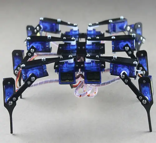 Comprar 18 DOF araña Robot de seis pies pierna Hexapod 4 RC Mini Robot chasis de bastidor para Arduino 9g Servo Control juguete DIY proyecto de enseñanza