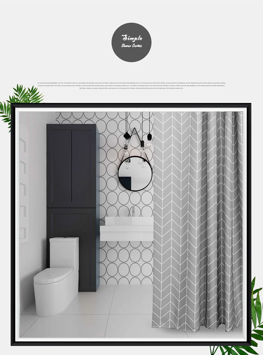 Classic Check Gray Shower Curtain 1