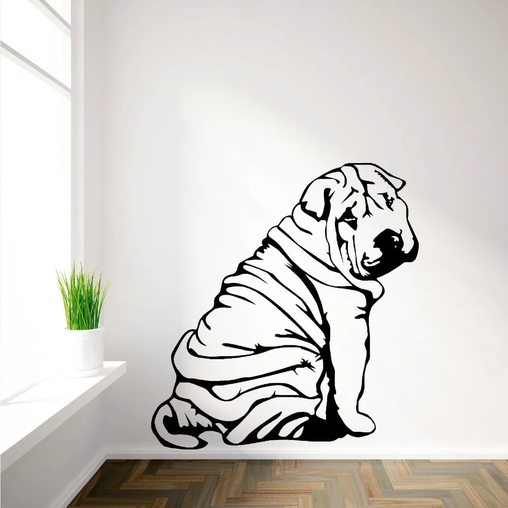 

Cute Bulldog vinyl wall stickers home living room picture children room DIY Art Mural wall decals Decoration Y38