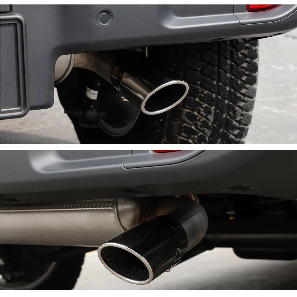 Car Exhaust Pipe Tip End Tail Muffler Stainless Steel Cover For Jeep Wrangler JL 2018 