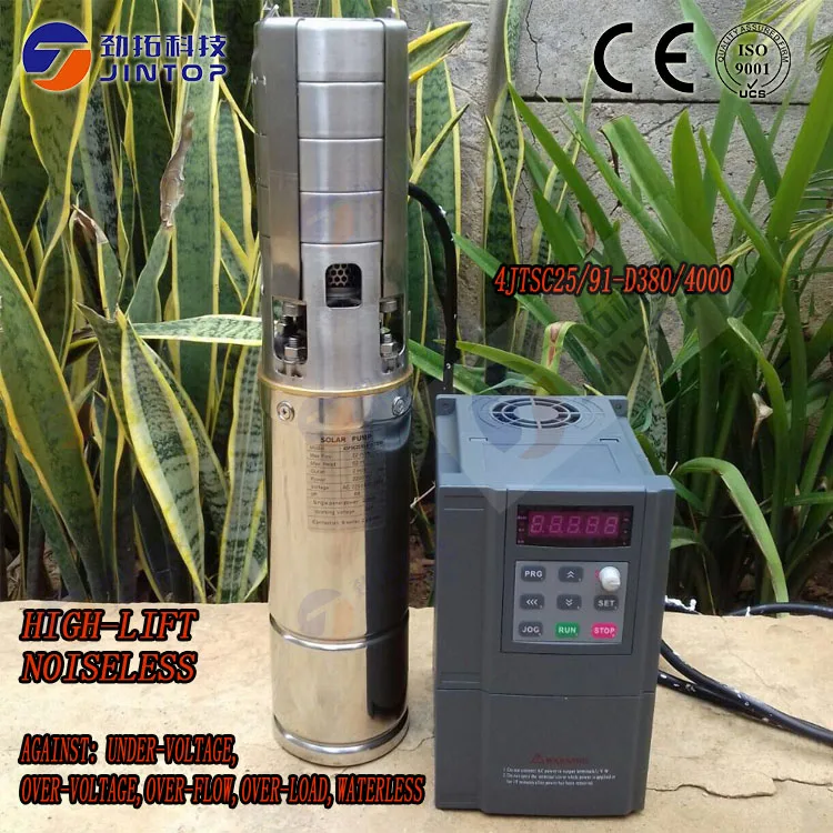 (Модель 4JTSC25/91 D380/4000) JINTOP солнечный насос 25 T/H 4000W DC380V Солнечный водяной