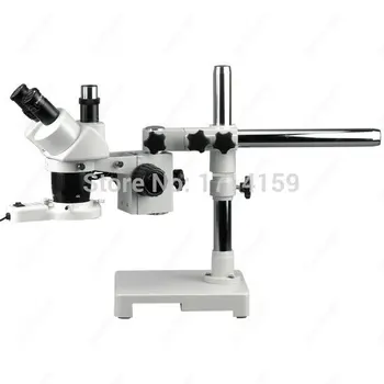 

Industrial Inspection-AmScope Supplies 10X-15X-30X-45X Boom Stand Trinocular Stereo Microscope + Fluo Light