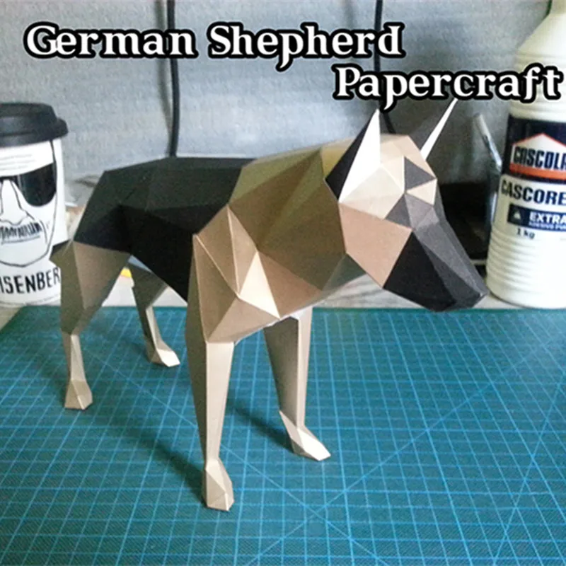 3d puzzle penguin model paper craft kids diy cardboard animal diy dekorasi rumah collie anjing gembala model kertas teka teki mainan hewan untuk restoran bar