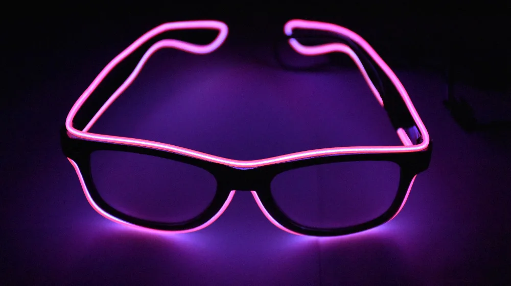 EL glasses EL Wire Fashion Neon LED Light Up Shutter Shaped Glow Rave Costume Party DJ Bright SunGlasses