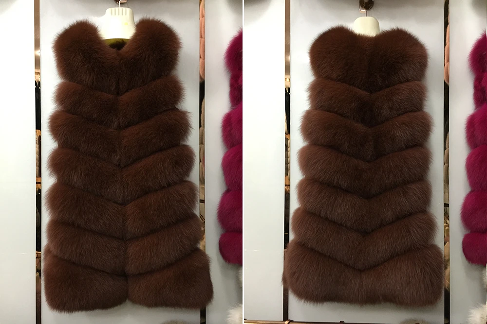 Jancoco Max, новинка, натуральный Лисий мех, жилет, высокое качество, женский жилет, зимнее пальто, 7 рядов, толстый теплый жилет S7161