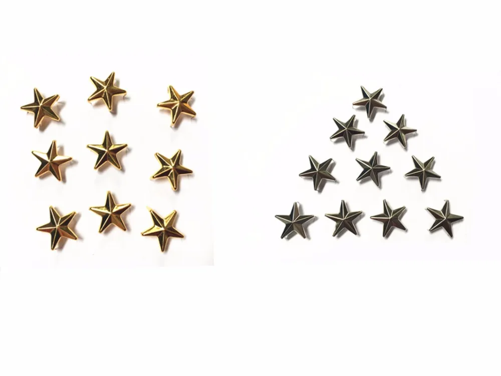 

50 Pcs 2 Color Mixed Star Studs Metal Claw Beads Nailhead Punk Rivets With Spikes (20 mm)