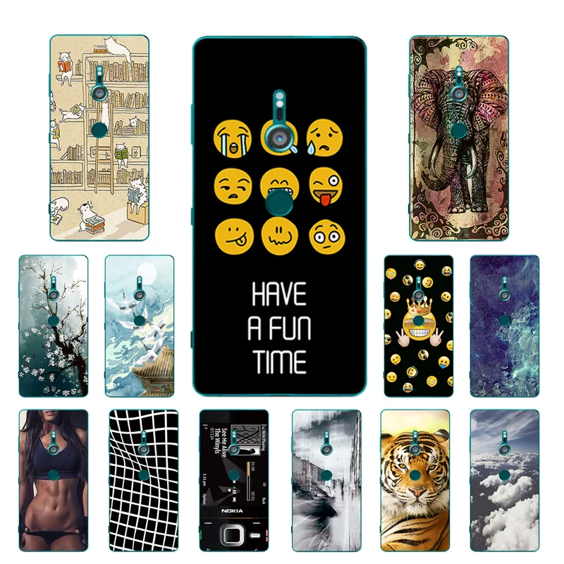 for Sony Xperia XZ3 Phone Case 6.0&quot Soft Silicone Clear Protective Back Cover XZ 3 Expression Printing TPU Shell |