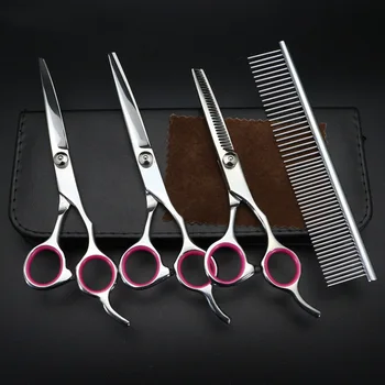 

New Hot 1 Set Pet Scissors with Comb Set 7in Ergonomic Durable Grooming Cutting Tools Kit SMD66