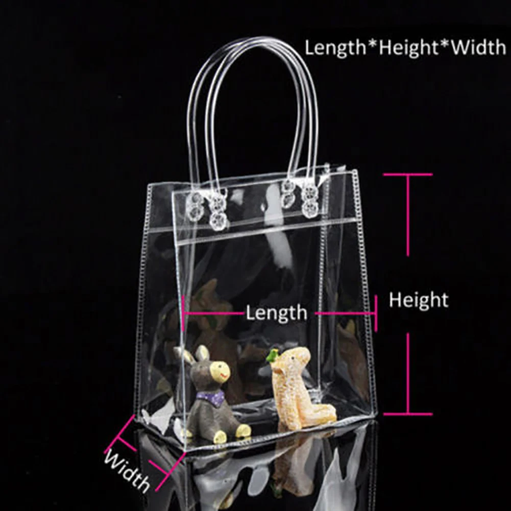 Clear Tote Shopping Bag Friendly Purse Transparent Handbag PVC Plastic Pouch Portable Food Packaging Easy To Carry Fashion Clear Tote Shopping Bag Friendly Purse Transparent Handbag PVC Plastic Pouch Portable Food Packaging Easy To Carry Fashion