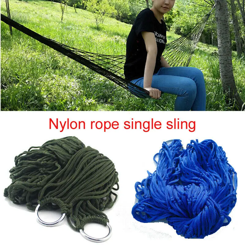 

Portable Garden Nylon Hammock Outdoor Net Sleeping Bed Travel Camping 2 Colors