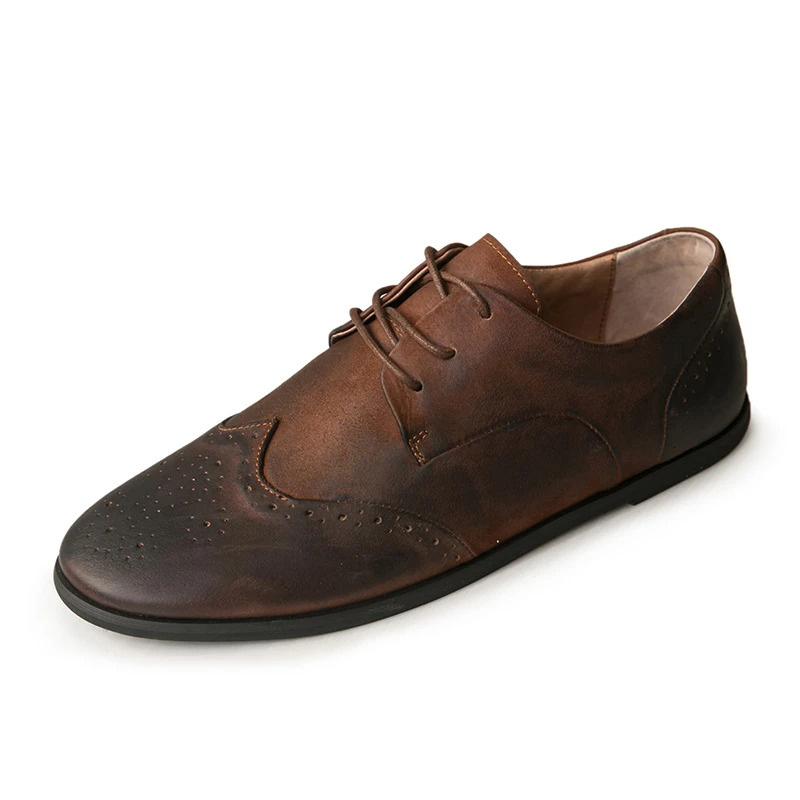 

Genuine Leather Luxury Summer Men Derby Shoes Casual Slip On Flats Oxford Shoes White Black Brogue Men Wedding Shoes Footwear