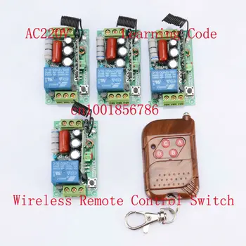 

220V 1CH 10A 4Receiver & Transmitter RF Wireless Remote Switch For Light Lamp LED SMD ON OFF Momenrary Toggle Latched Adjustable