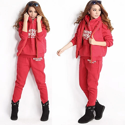

Women Casual s Hoodie Sweatshirt Vest Pants Sweat Suit 3 Pcs Tracksuit SetFemmes camisa chemise camicia Mujer Clothes