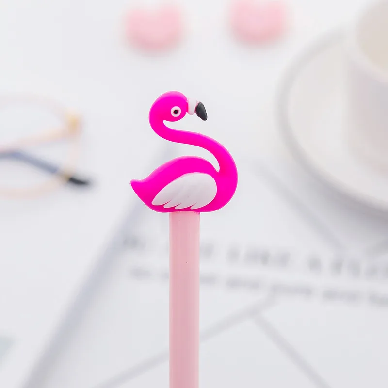 Милый мультфильм Kawaii розовый Фламинго моделирование 0,38 мм гелевая ручка студенческие ручки для подписи подарок канцелярские принадлежности школьные учебные принадлежности 1 шт