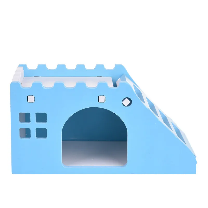 14x8x7 см игрушечный хомяк кровать милый изысканный деревянный домик хомяка маленькие домашние животные шиншиллы морская свинка, хомяк гнездо с лестницей