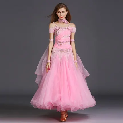 Exquisite Luxury Rhinestone Ballroom Dance Dresses Standard Ballroom Dancing Clothes Competition Standard Dance Dress Waltz