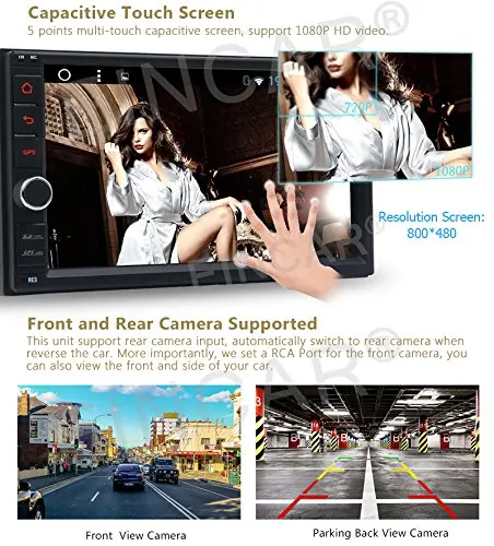 Flash Deal Eincar Android 6.0 Car tape recorder Stereo 2Din GPS Navigator Car Radio Player In Dash Headunit NO-DVD 1080P Video WiFi+Camera 2