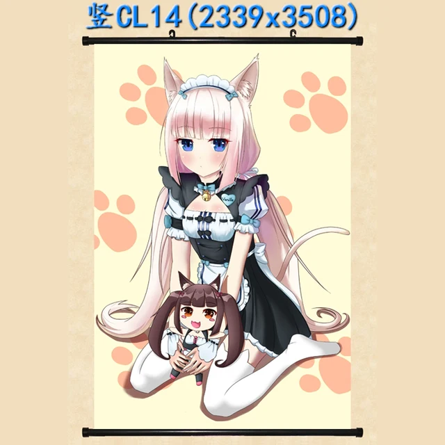 Anime nekopara Chocolat Vanilla Coconut Parede Poster Scroll A2017 Presente Decoração De Casa