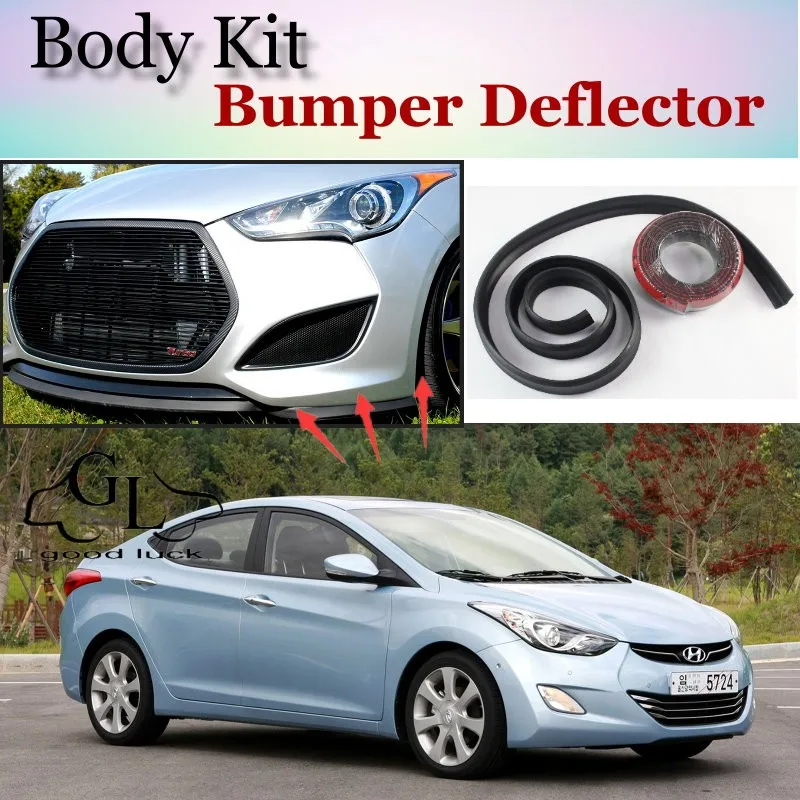 For Hyundai Avante Inokom Elantra GT i35 Neo Fludic Bumper Lip  Front Spoiler Deflector For Car Tuning  Body Kit  Strip Skirt
