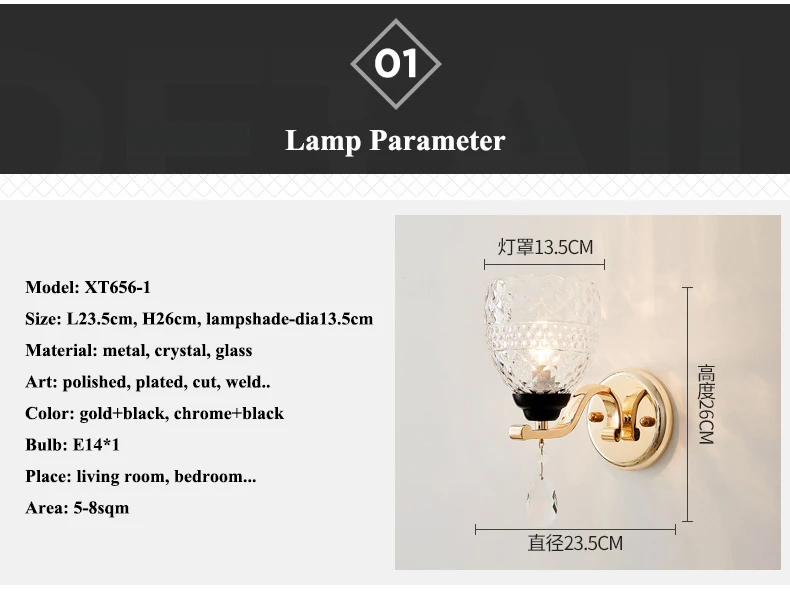 Современные Chrome и Золотой Металл светодио дный настенный светильник Спальня Стекло Кристалл светодио дный Настенные светильники Гостиная