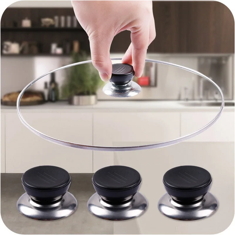 

Hifuar 1/2pcs Replacement Utensil Pot Pan Lid Cover Heat Resistant Cookware Circular Holding Screw Handle Kitchen Gadgets