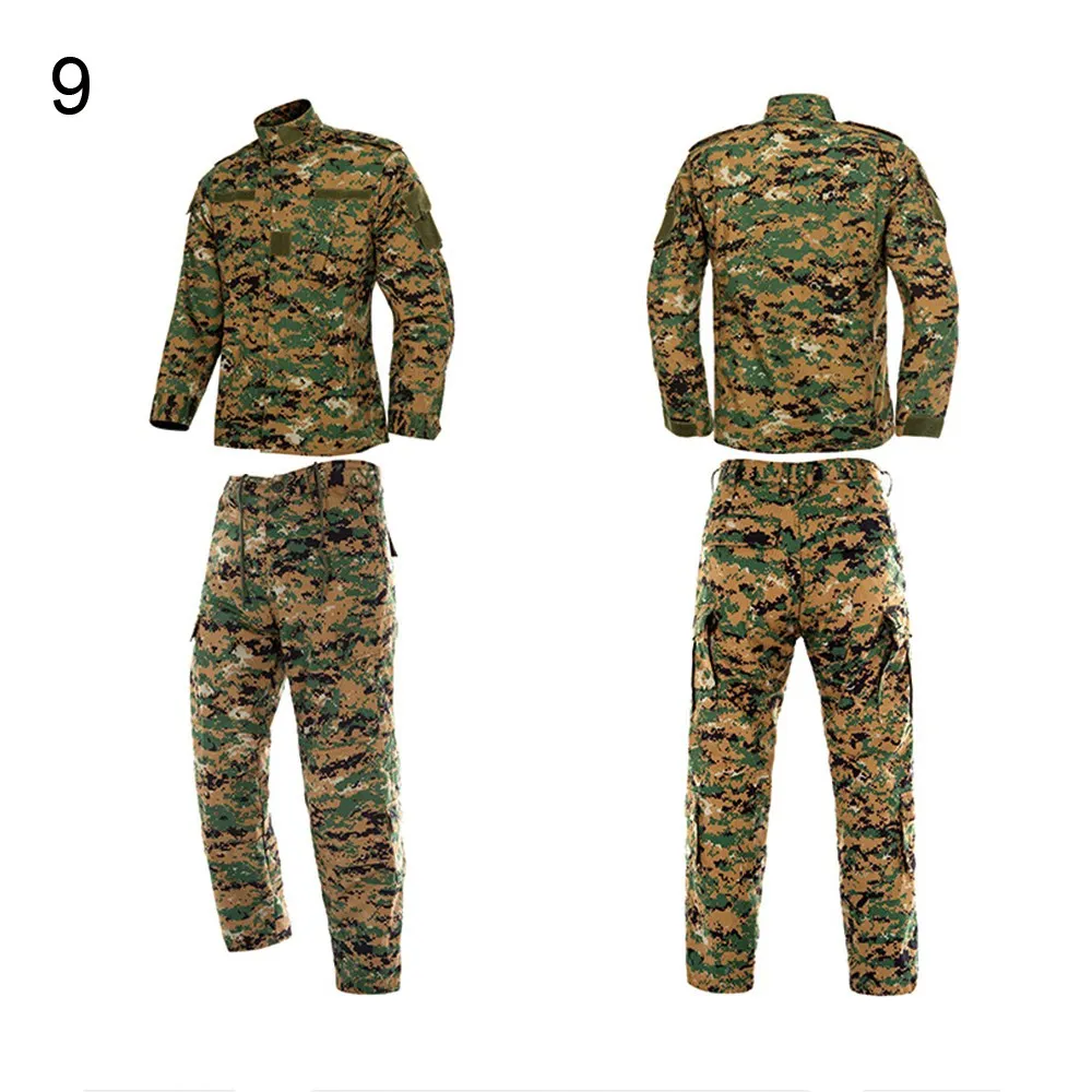 Камуфляжный костюм для пустыни и джунглей, камуфляжная одежда для охоты, Тактическая Военная флисовая куртка+ штаны - Цвет: 9