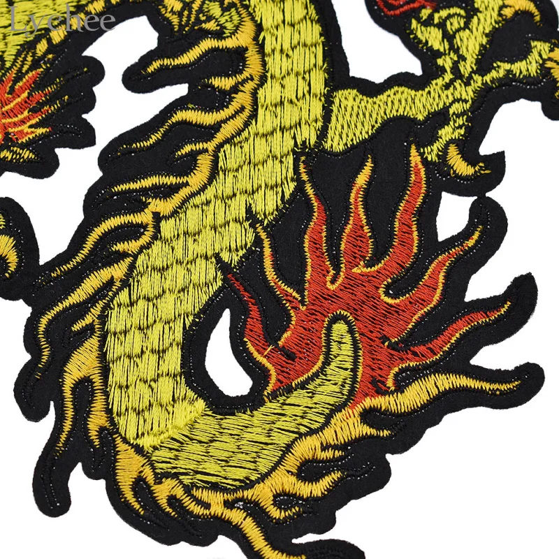 Lychee 1 шт. вышитая нашивка с драконом в китайском стиле DIY пришитые нашивки для одежды аппликация украшение одежды