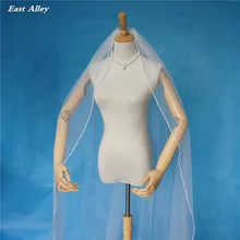 Простой с украшением в виде кристаллов Свадебные вуали 1 Слои свадебная фата 200cm7" Вуаль де-Мари RU ручек на выбор, kristallschleier