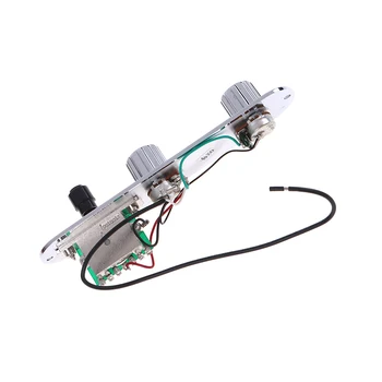 

Quality Chrome Guitar Wiring Harness 3 Way Switch Wired Loaded Prewired With Plastic Control Plate Plastic Knob Guitar Part