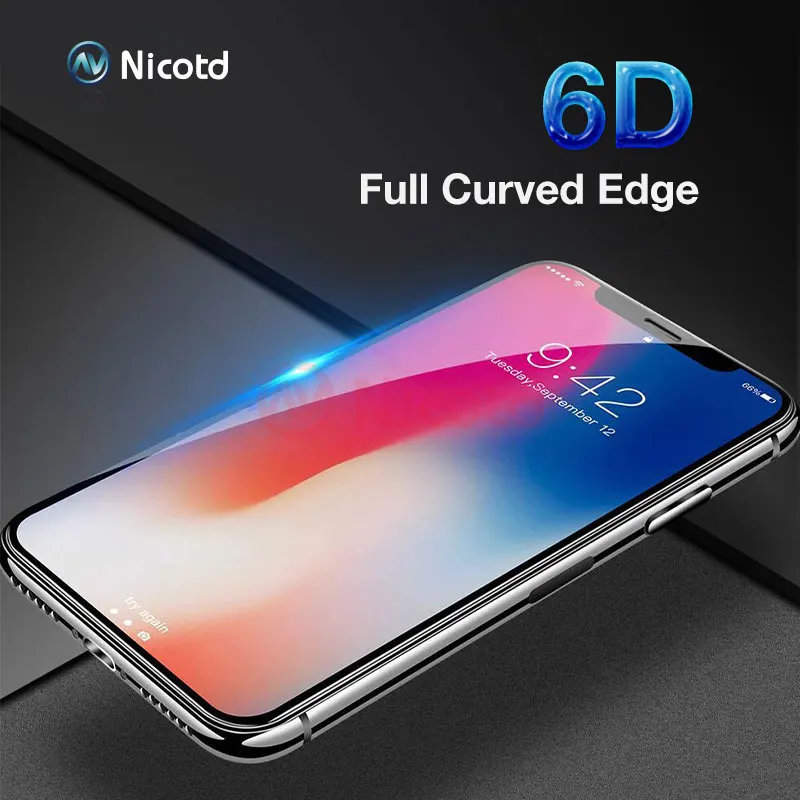  6D 360 Volle Abdeckung Rand Gehärtetem Glas Für iphone 8 Plus X 10 Screen Protector Film Für iphone