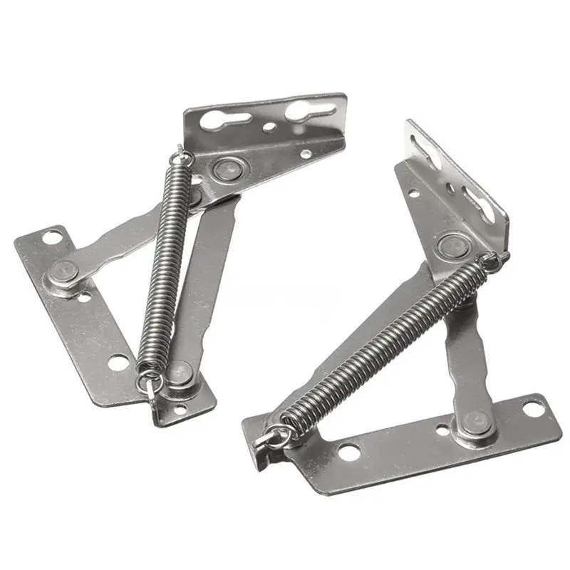 2x 80 degree Sprung Hinges Cabinet Door Lift Up Stay Flap Top Support Cupboard Kitchen