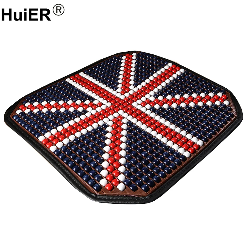 Автомобильная подушка для сиденья HuiER с деревянными бусинами нескользящий